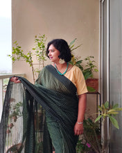 Load image into Gallery viewer, Green Khadi-Cotton Zari Sari
