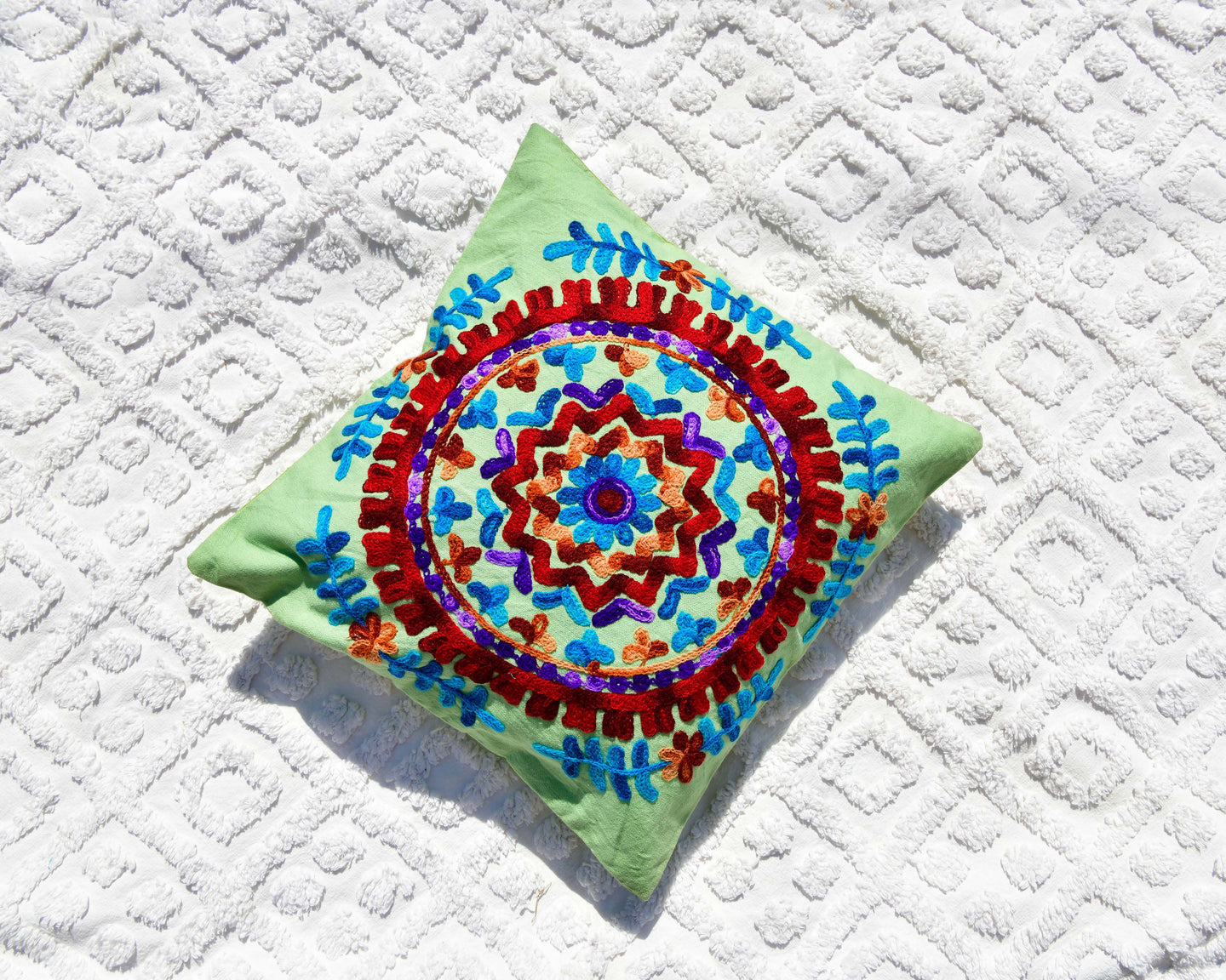 Mandala Embroidered Cushion Cover