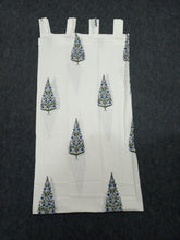 Load image into Gallery viewer, Blue Pine Tree Hand Block Printed Curtain