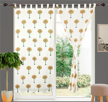Load image into Gallery viewer, Hand Block Printed Yellow Palm Cotton Curtain
