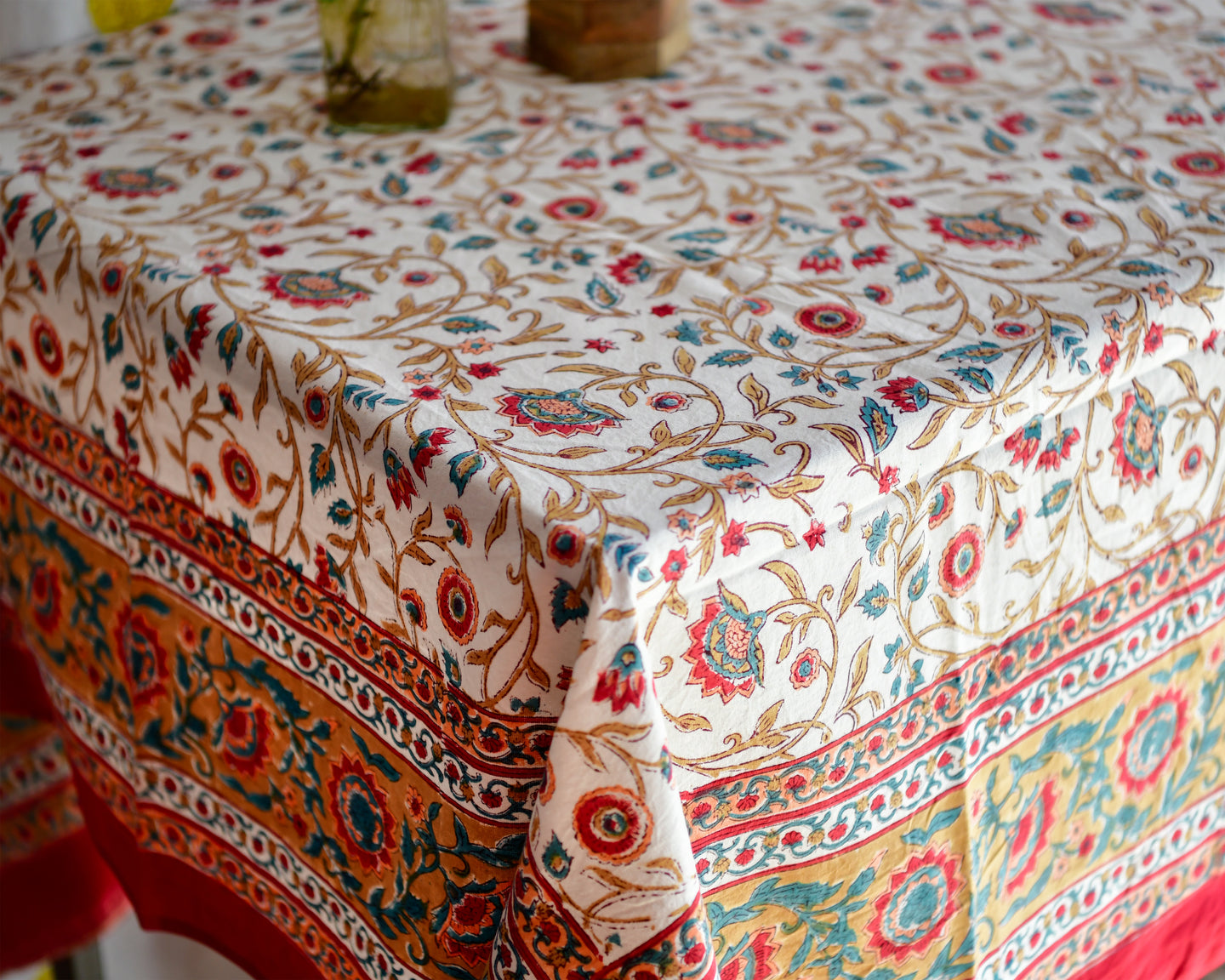 Gulmohar - Premium Hand Block Printed Table Cloth