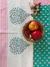 Load image into Gallery viewer, Multicolor Flower Handblock Printed Cotton Table Cover (6 Seater)
