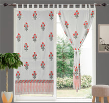 Load image into Gallery viewer, Pink Marigold Hand Block Printed Curtain
