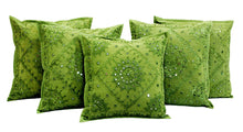 Load image into Gallery viewer, Green Mirror Work Cushion Cover
