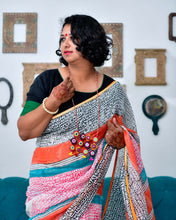 Load image into Gallery viewer, Afsana - Hand Block Printed Linen Saree
