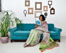 Load image into Gallery viewer, Love Letter - Hand Block Printed Linen Saree
