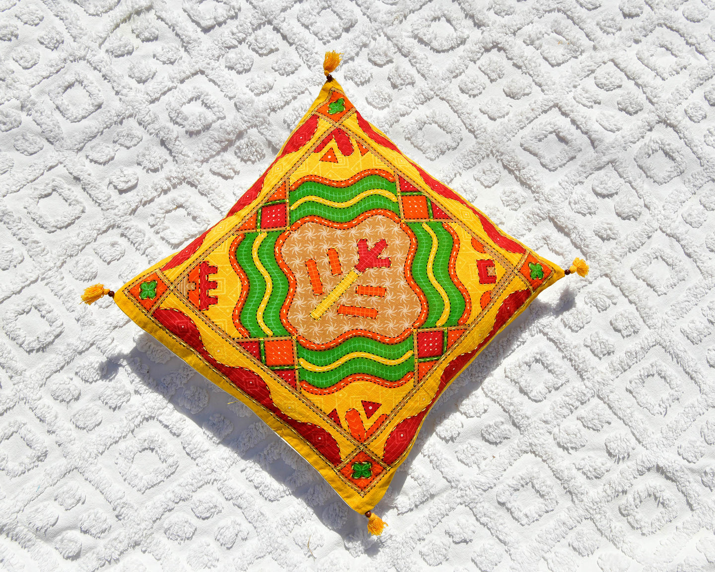 Mandala Inspired Kantha Cushion Cover