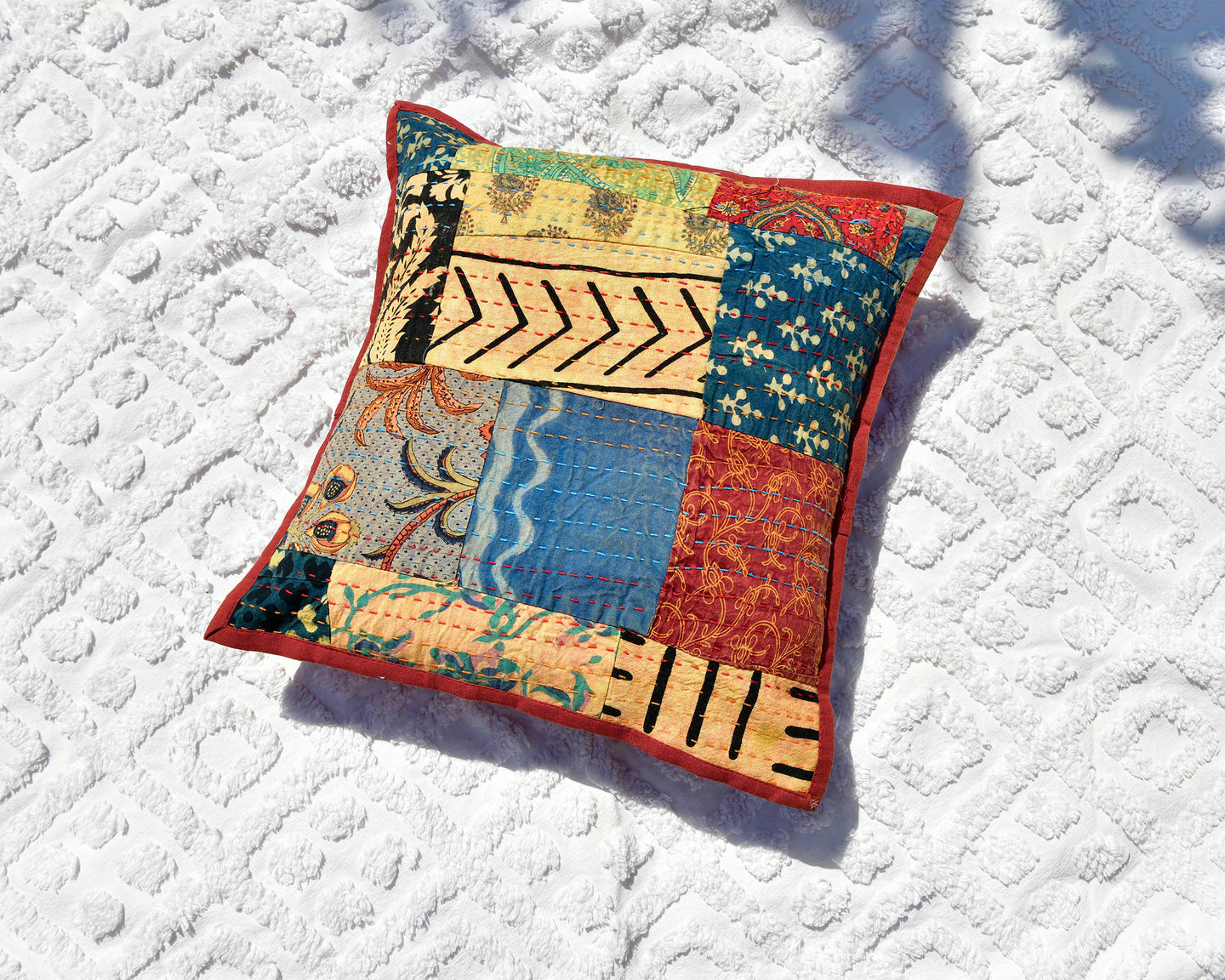 Abstract Patch Work Cushion Cover