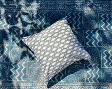 Load image into Gallery viewer, Fish Hand Block Printed Cushion Cover
