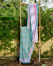 Load image into Gallery viewer, Sea Blues Mulmul Saree
