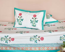 Load image into Gallery viewer, Blue Marigold Printed Bedsheet
