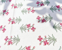 Load image into Gallery viewer, Pink Flower Printed Cotton Table Cover
