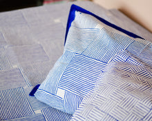 Load image into Gallery viewer, Blue Abstract Hand Block Printed Bedsheet

