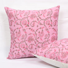 Load image into Gallery viewer, Pink Hand Block Printed Cushion Cover
